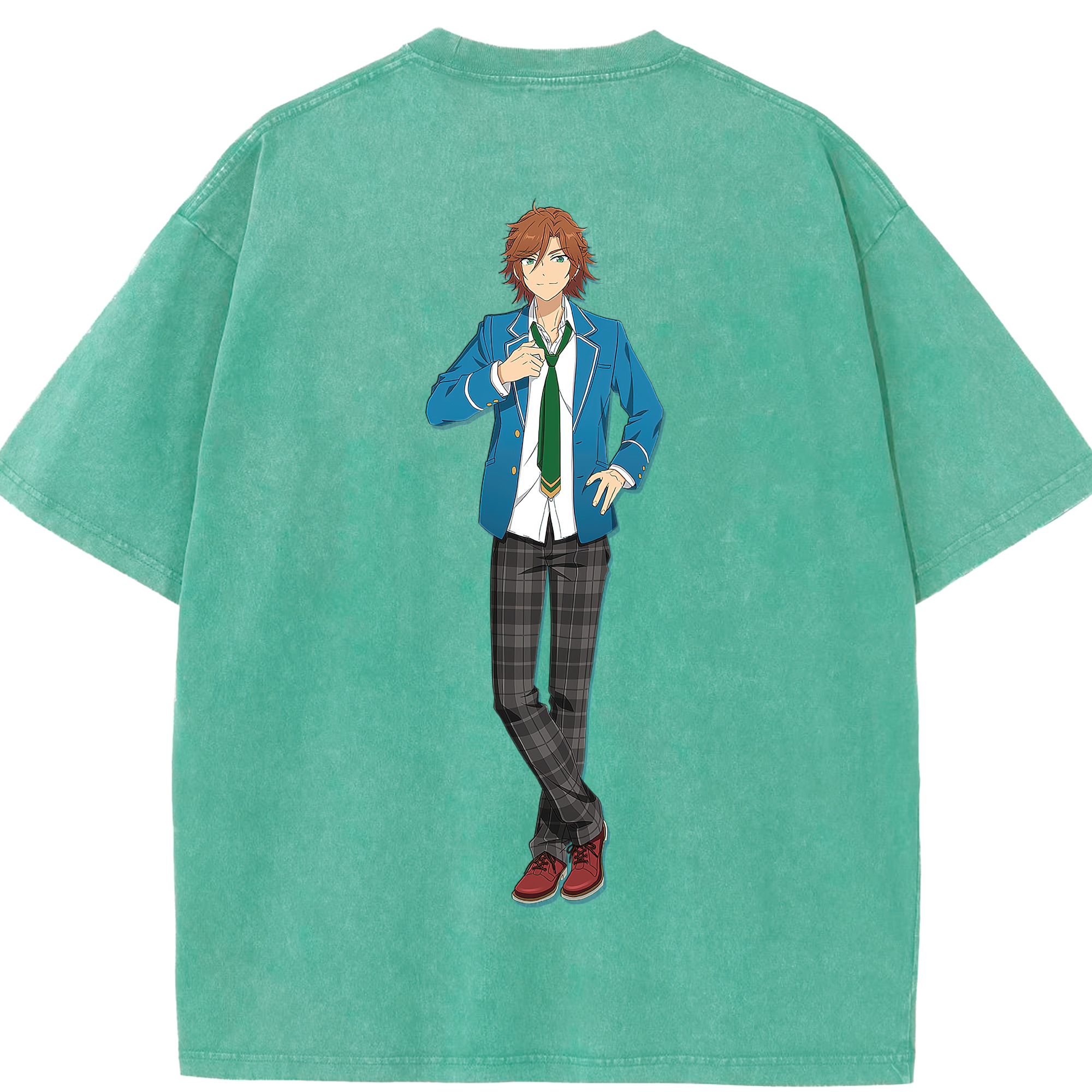 （画像用） あんさんぶるスターズ! Ensemble Stars 綿100% ヴィンテージ風 半袖Tシャツ（背面プリント）